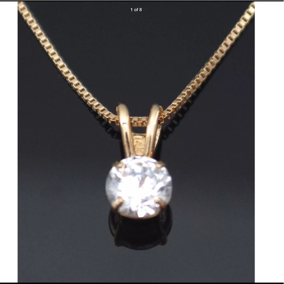 Jewelry - ROUND SOLITAIRE CUT 14K YELLOW GOLD PENDANT